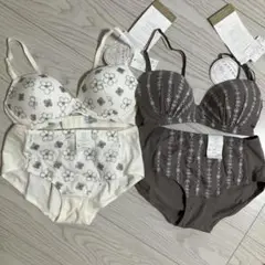 新品レディースLノンワイヤーブラジャーショーツセット Lサイズ