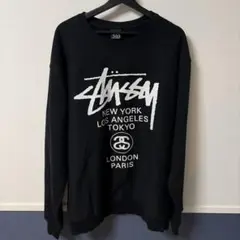 Stussy World Tour スウェット ブラック XL 裏起毛のサムネイル