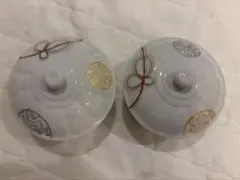 有田焼　錦松梅　蓋付きポット　磁器 ２個セットのサムネイル