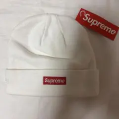 Supreme New Era ニット帽 ビーニー ホワイトのサムネイル