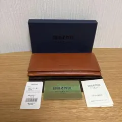 【24時間以内に発送】ゴールドファイル 長財布 ブラウン 本革のサムネイル