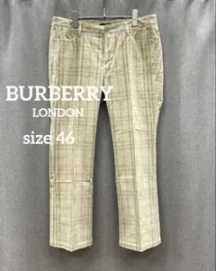 N447＊ バーバリーロンドン メンズ コーデュロイパンツ サイズ46 チェック
