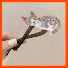 ヘアアクセ　ヘアクリップ　アニマルクリップ　クリップ　ネコ　ねこ　ネコ