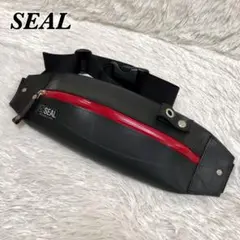 美品 SEAL シール ボディバッグ ブラック レッド タイヤ生地
