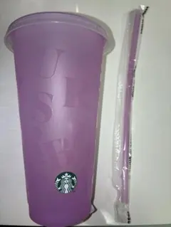 【新品】スタバ カラーチェンジリユーザブルカップ パープル 訳アリ