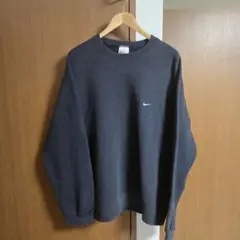 美品　ナイキ スウェット 黒 90s 白タグ ワンポイントロゴ　XL　メキシコ製