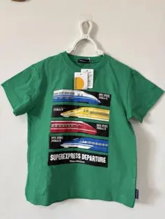新品、未使用moujonjon 新幹線Tシャツ 120サイズ グリーン