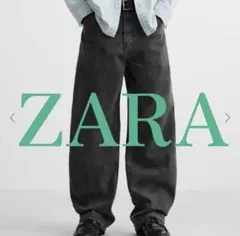 新品　ZARA ウェーブバギー　ワイドデニムパンツ