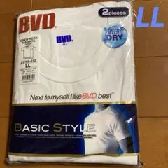 BVD メンズ肌着　クルーTシャツ　白　LLサイズ　2枚組