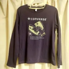 ロンT　長袖Tシャツ CONVERSE　コンバース　カットソー　L　パープル