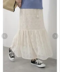 サマンサモスモスブルー レースティアードスカート