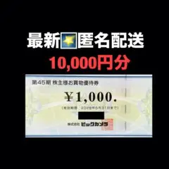 ☆最新　ビックカメラ　10,000円分　匿名配送　株主優待券