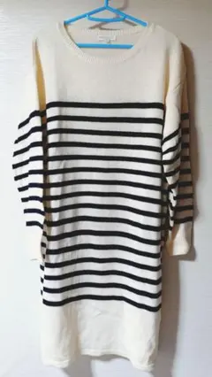 earth music & ecology ストライプニットワンピース Lサイズ