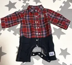 Lee チェック柄ロンパース 50-80cm