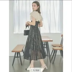 【dazzlin】シアーチェックコルセットワンピース(Mサイズ)