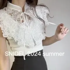 SNIDEL レースカラーノースリニット IVR