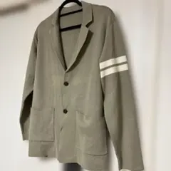 オリーブグリーン ストライプ カーディガン