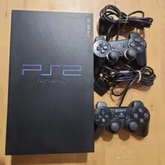PS2 本体 SCPH-30000 ブラック 純正コントローラー2個付き