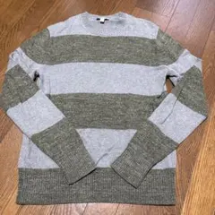 値下げ　GAP グレーとカーキのボーダー　綿100% XS 160170くらい