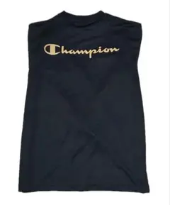 美品　チャンピオン　カットソー　ラメ入りロゴ　黒