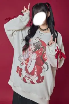 寝田ルネ×PSYCHO NATION 巫女トレーナー WHITE 46サイズ