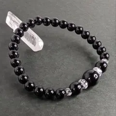 【在庫整理セール】最強魔除け・邪気払い！ モリオン オニキス 水晶のブレスレット