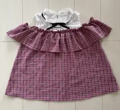 Pinkhunt オフショルダー シャツ　ピンク　M 140cm