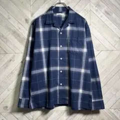 …【良品】オンブレ，開襟，ネルシャツ，シャドーチェック，太アーム