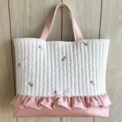 ヌビ ハート チューリップ レッスンバッグ 入園入学 イブル ピンク 図書袋