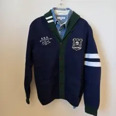 POLO RALPHLAUREN ネイビー ストライプ カーディガン