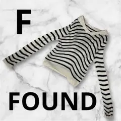 『FOUND』レディース ボーダーカットソー F ベージュ×ブラック