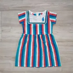 graniph ストライプ 半袖ワンピース 110cm