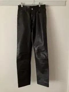 美品!希少 agnes b. 羊革 フランス製 ストレート パンツ アニエスベー ☆France製☆agnes b.☆アニエスベー☆レザーパンツ☆革パン☆羊