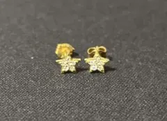 星型ダイヤスタッドピアス