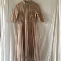 美品 リルフェテ レース チュール ワンピース 結婚式 ドット 9号ヤマダヤ