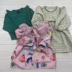 女の子　長袖　ワンピース トップス　セット　90/100サイズ