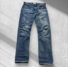 匿名配送☆リーバイス501ストレートデニム ブルー ダメージ加工