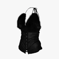 THEREDTHREAD furry triangle hook tops - メルカリ