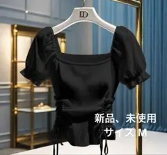 GLOWEVE スクエアネック パフスリーブ カットソー ブラックのサムネイル