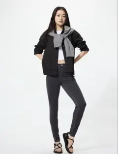 UNIQLO ウルトラストレッチレギンスパンツ/デニム/丈長め グレー