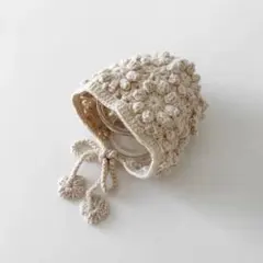 韓国子供服 monbebe 正規品 ボンネット ベビー帽子 美品