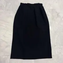 80s 90s レトロ ヴィンテージ 裾飾りボタン タイトスカート 紺 M相当のサムネイル