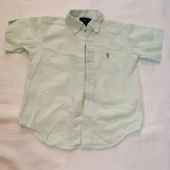 Ralph Lauren 半袖シャツ 7T ライトグリーン チェック