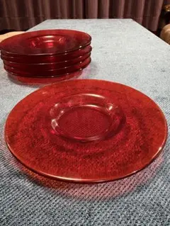 ガラス製平皿6枚セット