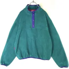 エルエルビーンL.L.beanスナップフリースジャケットハーフボタン緑グリーン