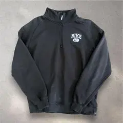 希少 OLD NIKE 00s y2k ハーフジップ ロンT XL 黒 ブラック