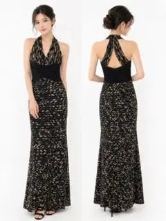 BCBG MAXAZRIAガウンブラック& タンサイズ02(M)のサムネイル
