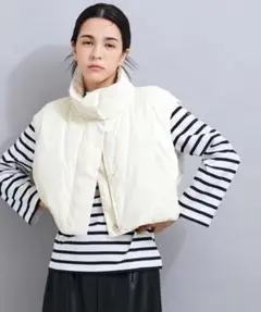 新品　アダムエロペ クロップドダウンベストのサムネイル