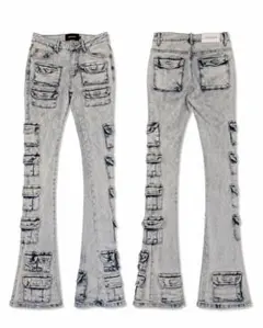 Guapi Aqua Blue Waxed Rope Flare Jeans - メルカリ