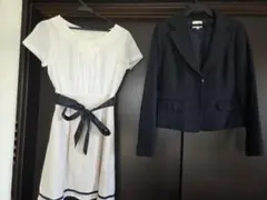 ワンピーススーツ ホワイト/ネイビー